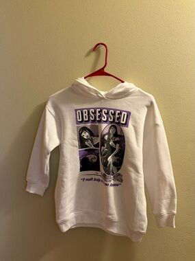 Kids White Olivia Rodrigo 'Obsessed' Graphic Hoodie Sweatshirt